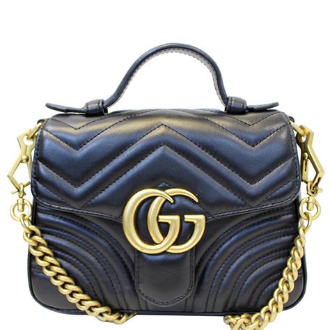 gucci interlocking gg leather top handle chain|gucci mini handle bag.